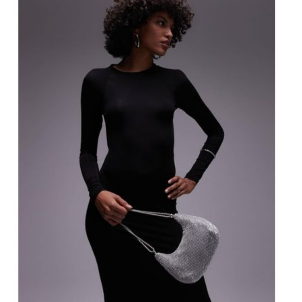 Mango open back detail maxi dress in black - Size 8 Or 10 - Picture 4 of 6
